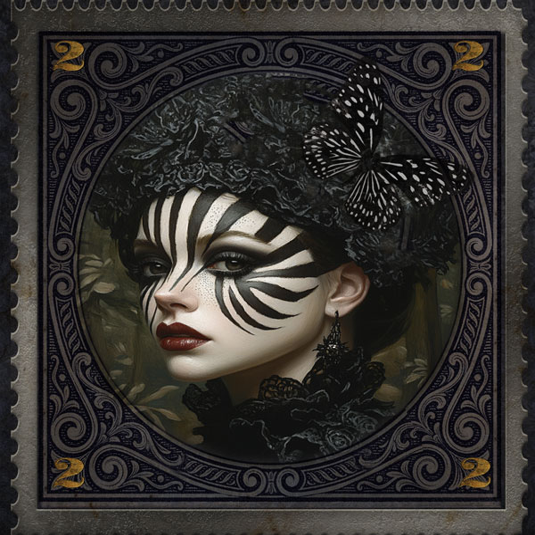 Stamp Postcard example - Zebra